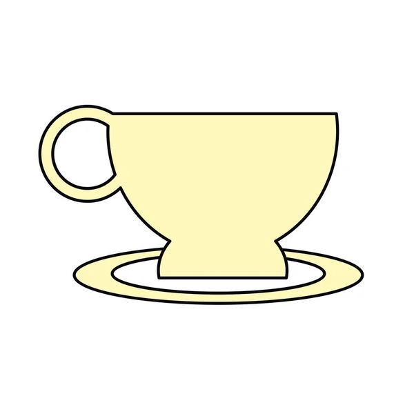 Puchar coffe talerz podział czasu office ikona — Wektor stockowy