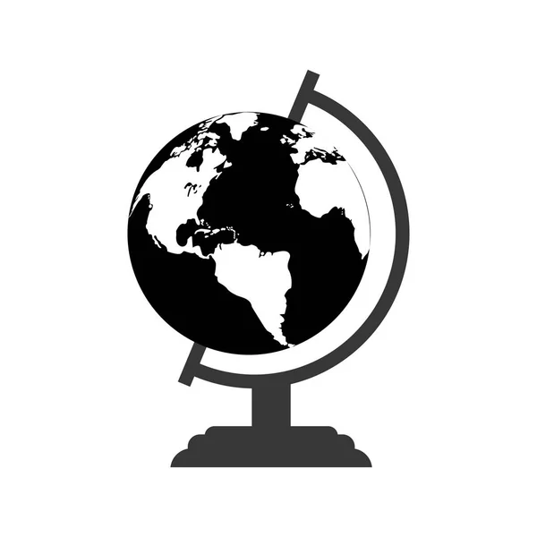 Mappamondo monocromatico mappa mondo terra business icona — Vettoriale Stock