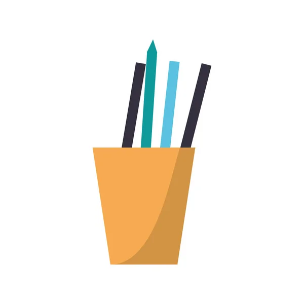 Pracovní pohár tužky pera nádobí — Stockový vektor