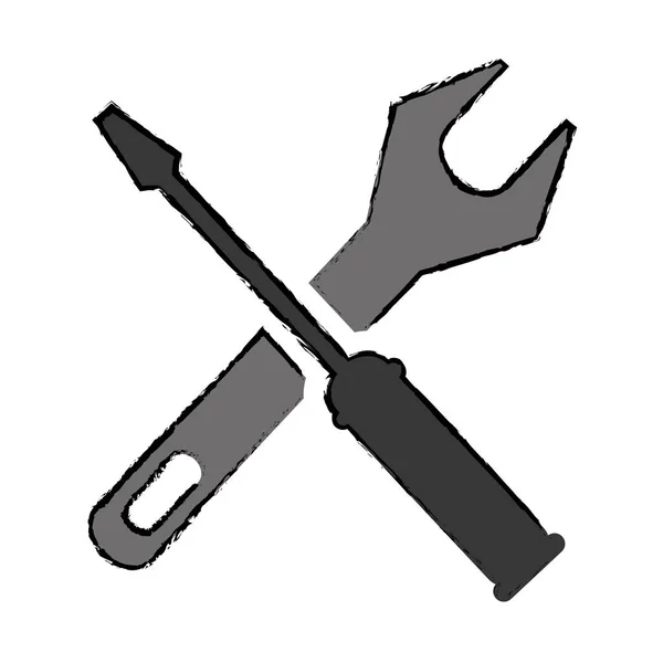 Dessin support réparation outils signe icône — Image vectorielle