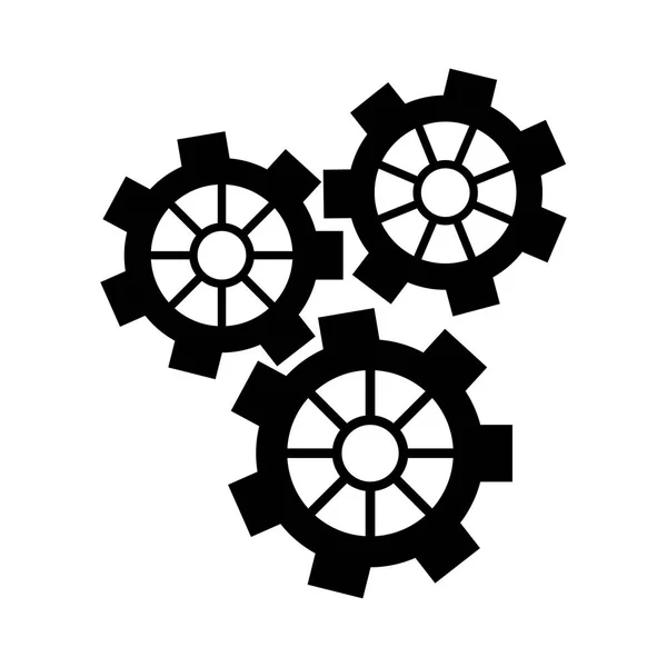 Silhouette kugghjul motor cog ikonen — Stock vektor