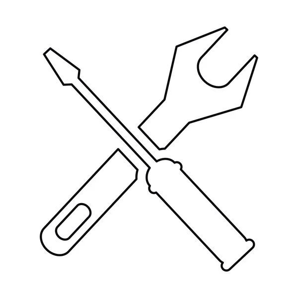 Pictogramme support réparation outils signe icône — Image vectorielle