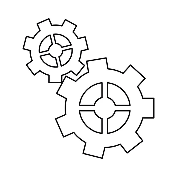 Pictogramme roue dentée moteur rouage icône — Image vectorielle