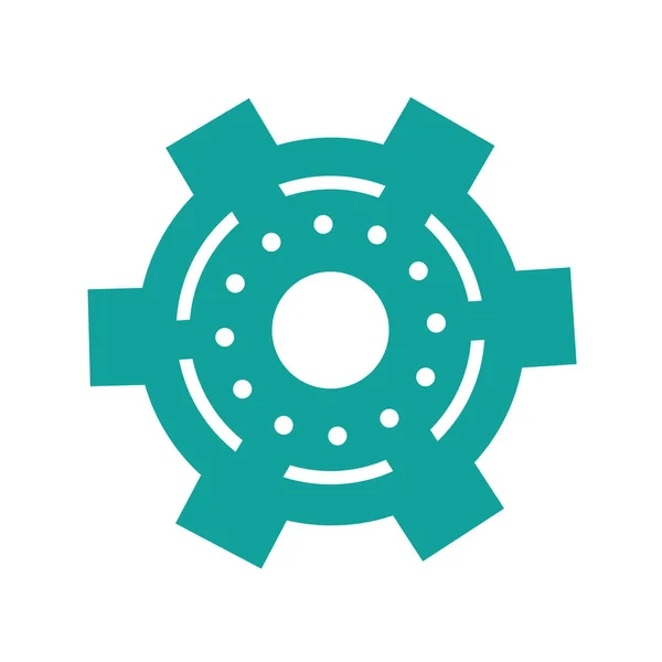 Engranaje verde rueda motor engranaje icono — Vector de stock