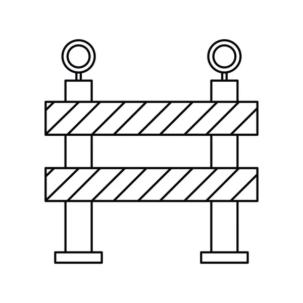 Barrier restricted street stripe design outline — Stock Vector