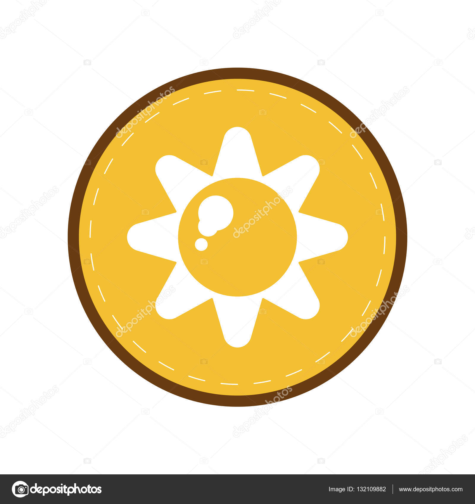 Cerchio di colore giallo di disegno naturale simbolo di sole energia — Vettoriale Stock