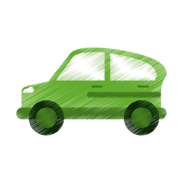 Yeşil araba taşıma sanayi kirlenme simgesi ed — Stok Vektör