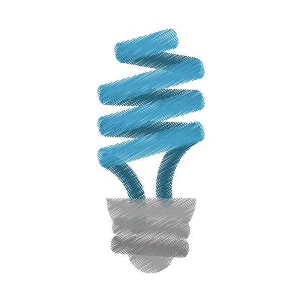 Blauwe energiebesparende lamp-gloeilamp ed — Stockvector