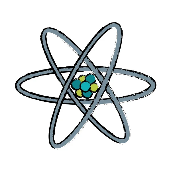 Modèle de structure moléculaire d'atome dessiné — Image vectorielle