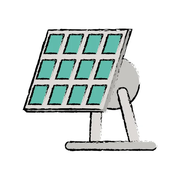 描かれた太陽電池パネル代替再生可能エネルギー — ストックベクタ