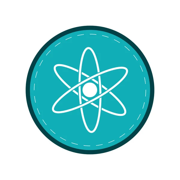 Modelo da estrutura da molécula do átomo círculo azul —  Vetores de Stock