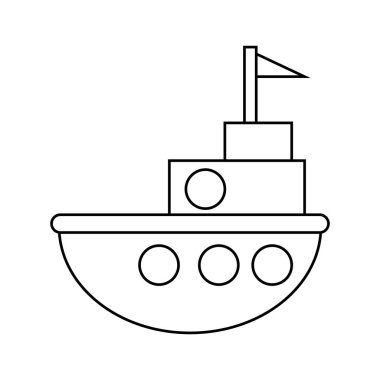 İzole gemi oyuncak tasarım