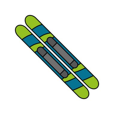 Kış spor tasarım izole skiis