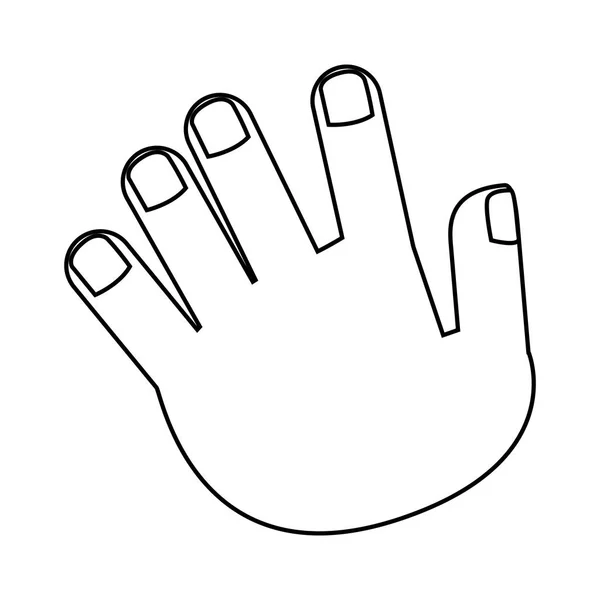 Conception isolée de la main humaine — Image vectorielle