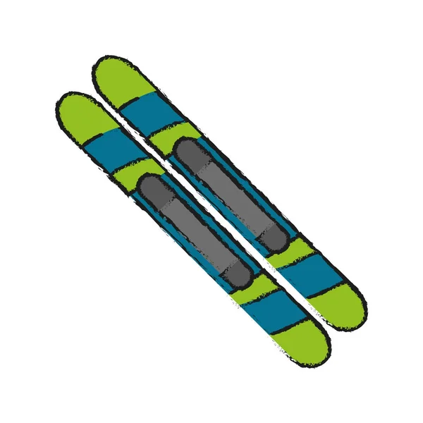 Skis isolés de conception de sport d'hiver — Image vectorielle