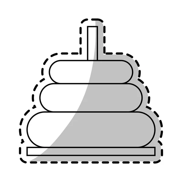 Na białym tle piramidy zabawka design — Wektor stockowy