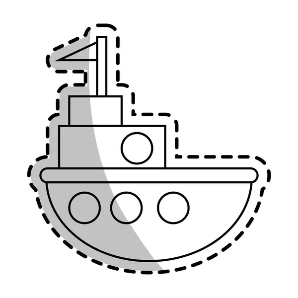 İzole gemi oyuncak tasarım — Stok Vektör
