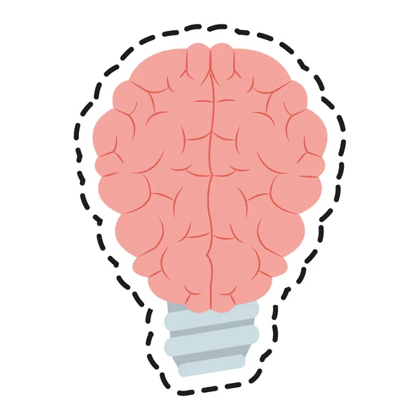 Projeto isolado do cérebro e da lâmpada —  Vetores de Stock