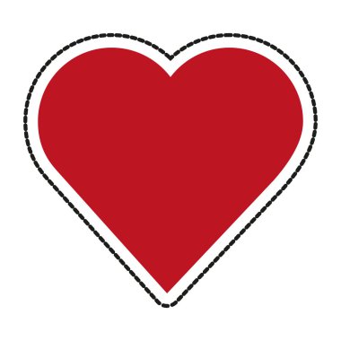 İzole kırmızı kalp tasarımı