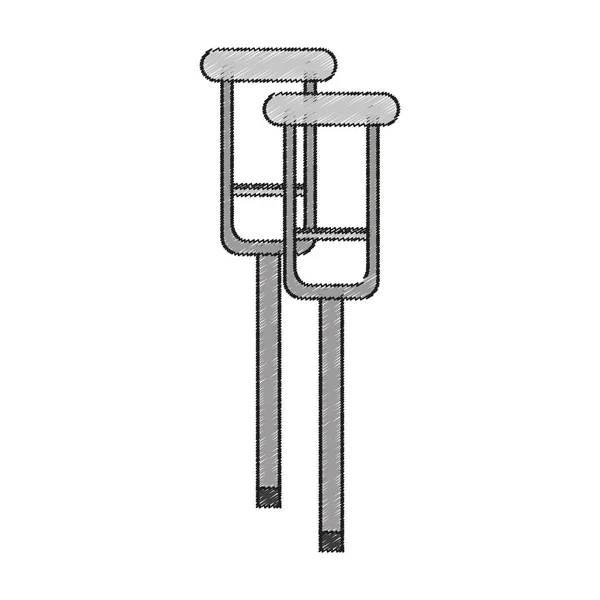 Isolated crutches design — Stock Vector