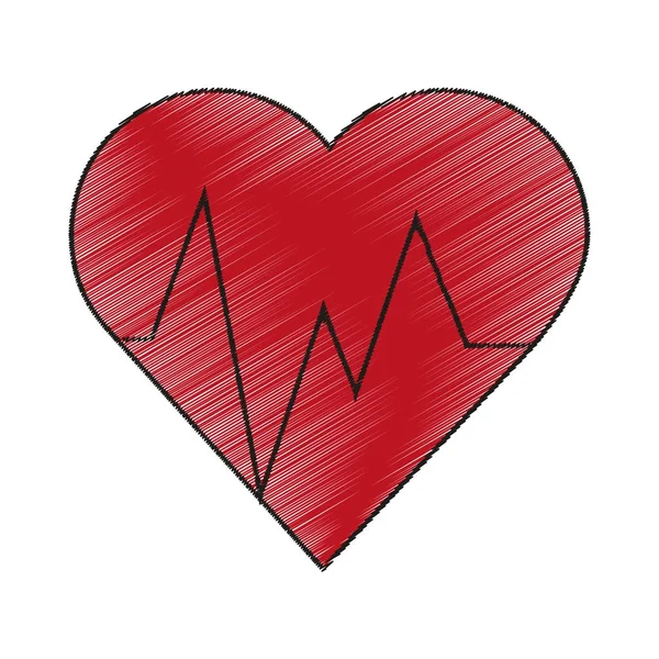Изолированный пульс сердца — стоковый вектор