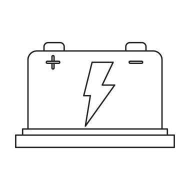 Araba pil yüksek gerilim mekanik piktogram