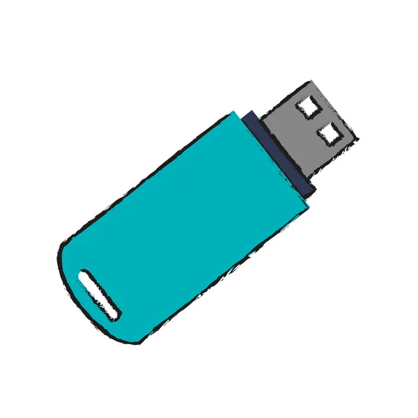 Diseño aislado del dispositivo USB — Vector de stock