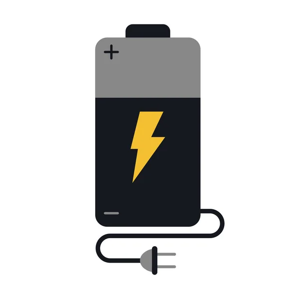 Carga de batería enchufe de cable de iluminación alcalina — Vector de stock