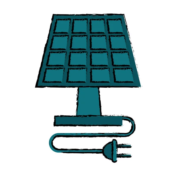 Dibujo panel solar enchufe energía ecológica limpia — Archivo Imágenes Vectoriales