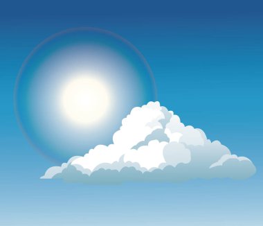 Mavi gökyüzü bulut güneş ışık parlaklık