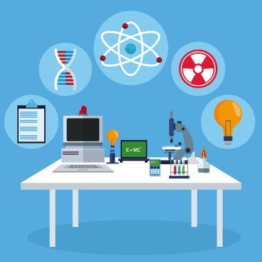 çalışma alanı tablosu ekipman Biyoloji laboratuarında