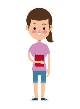 geri okul mutlu kız kırmızı kitap