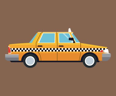 Taksi araba yan görünümü kahverengi arka plan