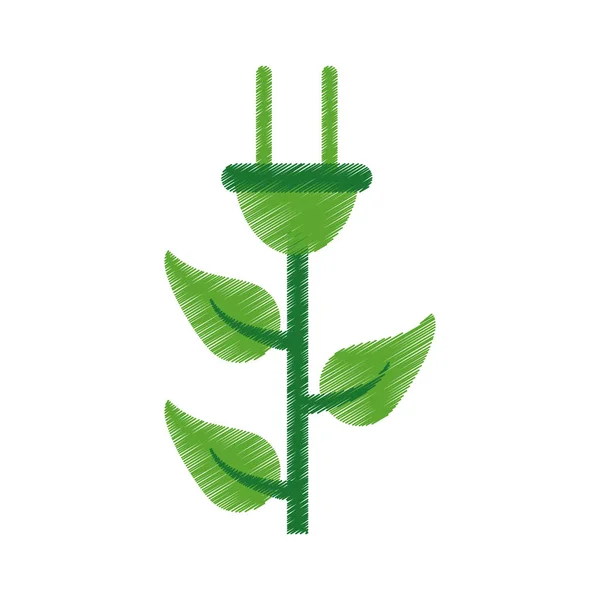 Fiche fiche fiche feuilles écologie énergie symbole — Image vectorielle