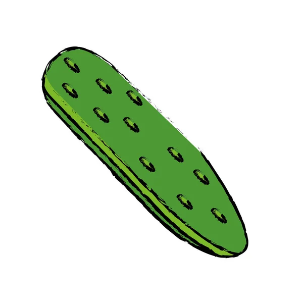 Dessin concombre légume saine icône de nutrition — Image vectorielle
