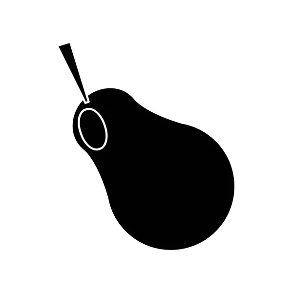 Skörd päron frukt natur siluett — Stock vektor