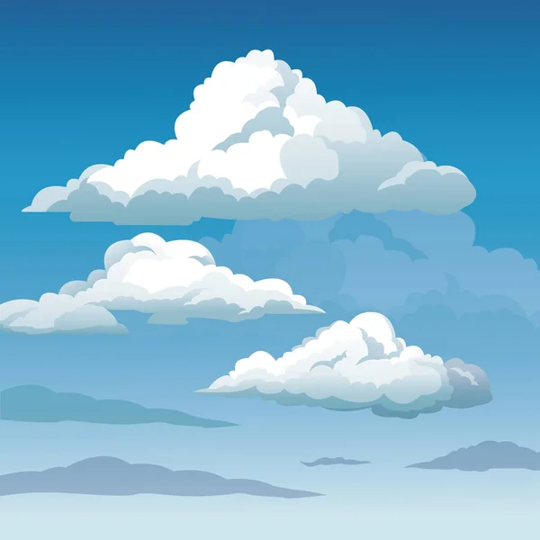 Cielo azul nubes fondo sin costuras — Vector de stock