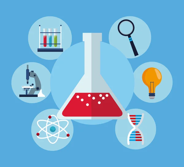 设置测试实验室研究科学管 — 图库矢量图片