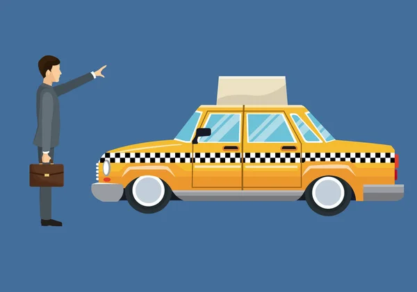 Taxi coche pasajero servicio público — Vector de stock