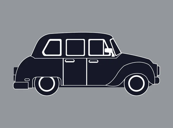 Silueta taxi coche contemporáneo vista lateral — Vector de stock