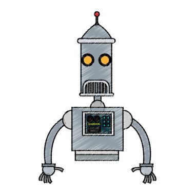 İzole robot çizgi film tasarımı