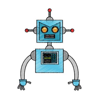 İzole robot çizgi film tasarımı
