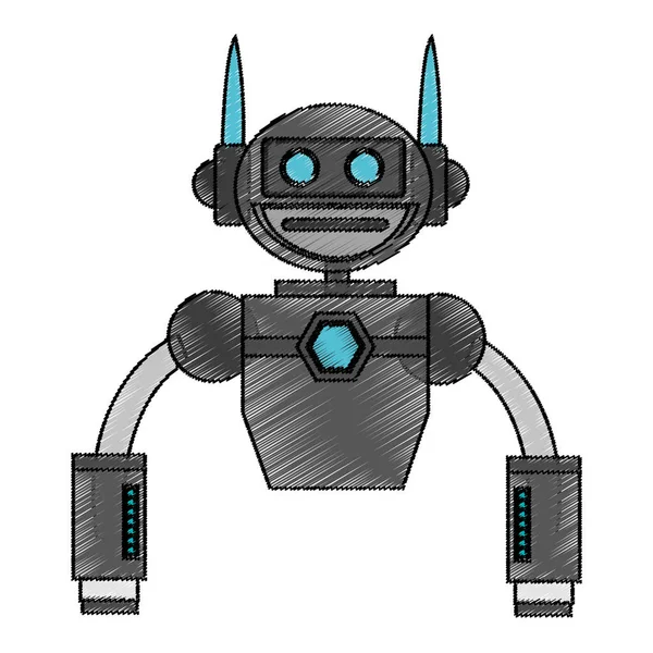 Geïsoleerde robot cartoon design — Stockvector