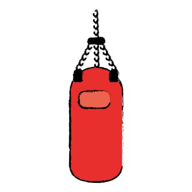 Çizim kırmızı kum torbası eğitim spor salonu simgesi