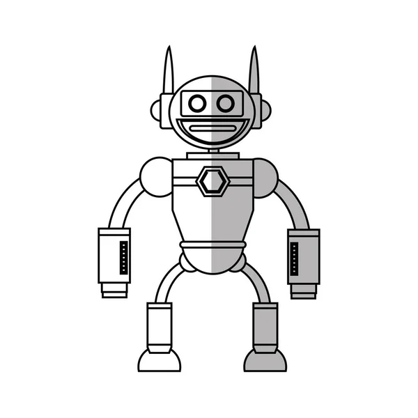 Diseño de dibujos animados robot aislado — Vector de stock