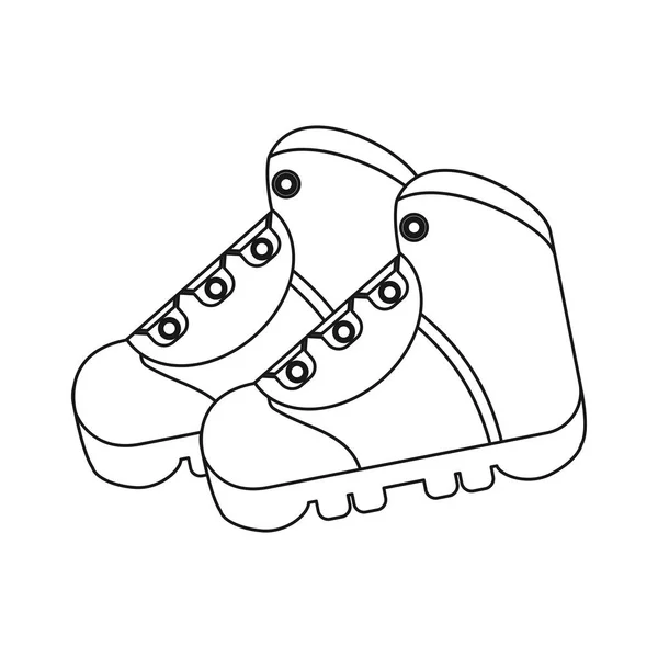 Aperçu bottes chaussures équipement aventure camping — Image vectorielle