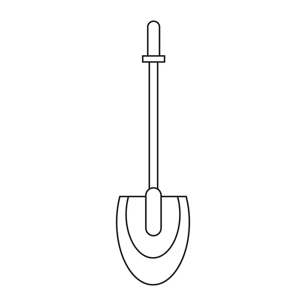 Очертания лопаты инструмент элемент кемпинг — стоковый вектор