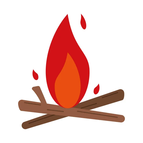 Bonfire wood camping design — Stock Vector
