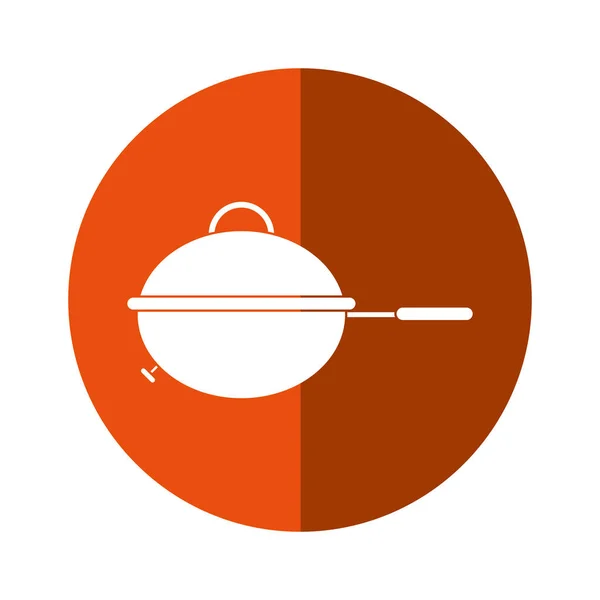 Grill barbecue vízforraló élelmiszer kemping gomb árnyék — Stock Vector