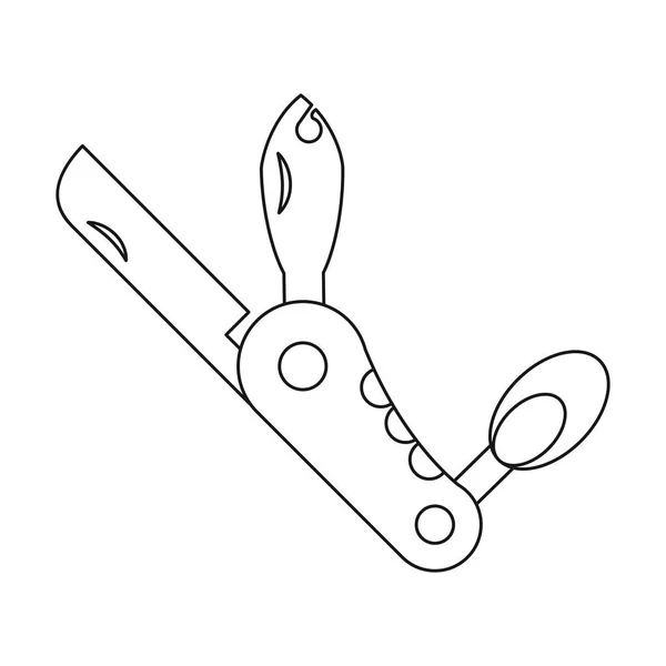 Szerkezeti kés multi-eszköz, camping — Stock Vector